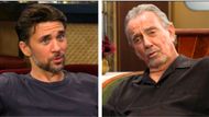 Victor (Eric Braeden) will not let Cane (Billy Flynn) get away with anything on The Young and the Restless | Image: CBS